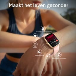 Sytifro Smartwatch dames met Bluetooth Bellen - horloge dames met 1.83 Inch HD Scherm - Hartslagmeter - Slaapmonitor - Stappenteller - IP68 Waterdicht - Geschikt voor iOS & Android - Roségoud — thumbnail 5