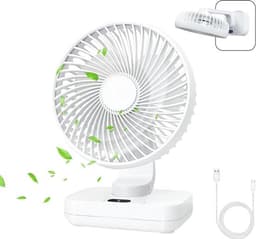Solvix tafel ventilator geluidloos - Mini Desk Fan - Zwart - Stil en Krachtig - Oplaadbare Batterij - Voor Thuis, Kantoor en Buiten — thumbnail 4