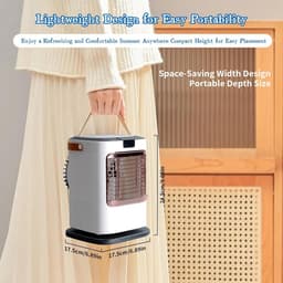 Mobiele Airconditioner - Compacte Luchtkoeler met 6 Snelheden, 120° Oscillerend, 1300 ml Watertank, Afstandsbediening & USB voor Slaapkamer en Kantoor — thumbnail 2