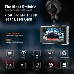 Dashcam - Metalen Behuizing - 2.5K Quad HD Resolutie - WiFi Verbinding - Voor Auto's — thumbnail 2
