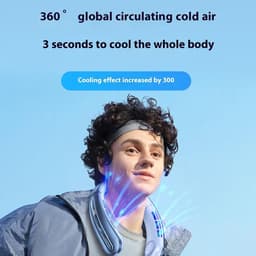 Koelventilator met 100 instelbare ventilatorsnelheden, stil ontwerp, geschikt voor reizen, sporten en andere gelegenheden. Verstelbare ventilatorsnelheid, draagbaar ontwerp. (Grijs) — thumbnail 2