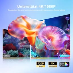 Mini Projector - Wit - 4K Ondersteuning - Android 14.0 - Voor Binnen en Buiten — thumbnail 2