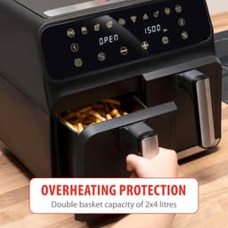 Dubbele Heteluchtfriteuse - Airfryer XXL - Gezond Frituren - Sync Finish Functie - 8 Liter - Zwart — thumbnail 2