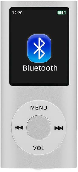 MP3 Speler - Bluetooth - Shuffle/Repeat - USB - Shuffle - Incl. Oordopjes - Voice recorder - Dictafoon - Draagbaar - Stijlvol en multifunctioneel - Ideaal voor Sport, Kinderen en Volwassenen - Zilvergrijs — thumbnail 2