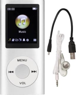 MP3 Speler - Bluetooth - Shuffle/Repeat - USB - Shuffle - Incl. Oordopjes - Voice recorder - Dictafoon - Draagbaar - Stijlvol en multifunctioneel - Ideaal voor Sport, Kinderen en Volwassenen - Zilvergrijs — thumbnail 1