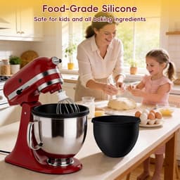 SnelShoppen - Siliconen Mengkom Inzetstuk met Deksel voor Keukenmachine, 4,8L, Anti-aanbak Siliconen, Geschikt voor Bakken en Koken, Perfect voor Slag — thumbnail 4