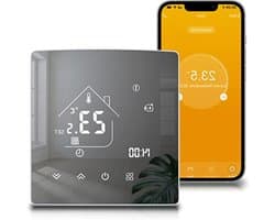 Slimme Thermostaat - Verwarmingsthermostaat Programmeerbaar - Energie Besparen - App en Spraakbediening - 10 x 10 x 5 cm - Wit
