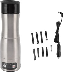 Draagbaar Koffiezetapparaat - Reiskoffiemachine Auto Koffie - Koffie Zetten Onderweg - Compact Roestvrij Staal Ontwerp - 150 ml - Zwart — thumbnail 5