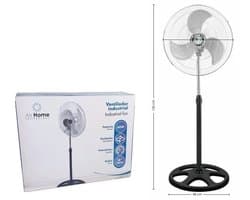 Chelsey-store - Ventilator - Staande Ventilator – Vloer Ventilator - Zwart/Wit - Hoogte tot 124 cm