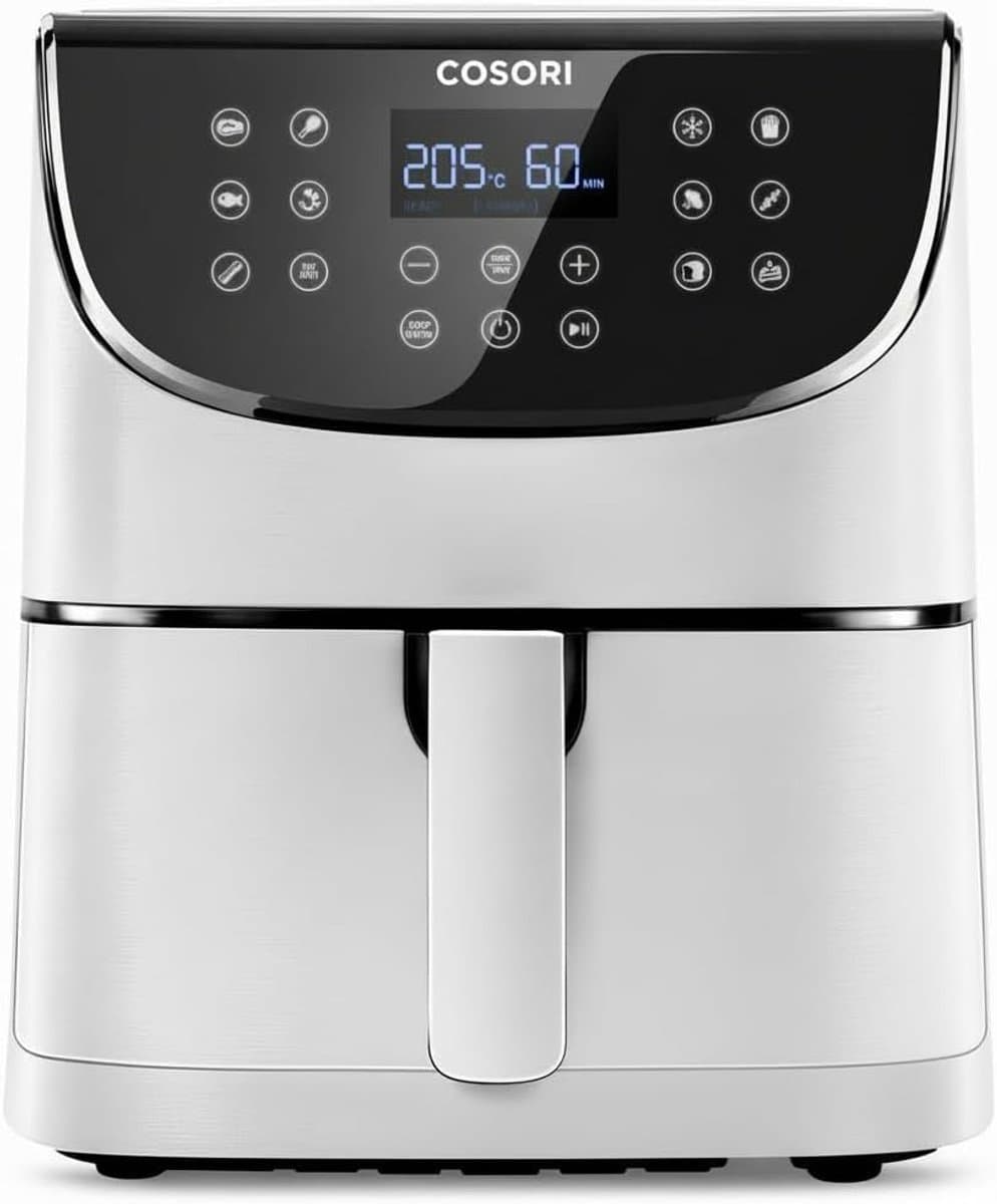 Airfryer 5,5 Liter XXL – Heteluchtfriteuse – 11 Automatische Programma's – Digitaal Touchscreen – Vaatwasmachinebestendig – 1700W Wit — afbeelding 1