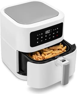 Airfryer 5,2 Liter – Olievrije Heteluchtfriteuse – 9 Automatische Programma's – Digitaal Touchscreen – 2150W Wit — thumbnail 1