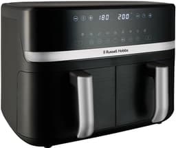 Airfryer 9 Liter Dual Zone – Dubbele Heteluchtfriteuse met 2 Lades – Olievrij – 9 Programma’s – Vaatwasmachinebestendig – 2800W Zwart — thumbnail 1