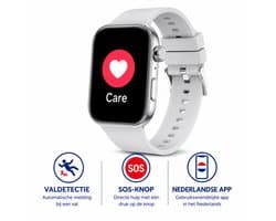 WatchSafer Care - GPS Horloge Senior - Smartwatch voor Ouderen - Persoonlijke alarmen - alarm horloge ouderen - GPS Horloge Alzheimer - Valdetectie