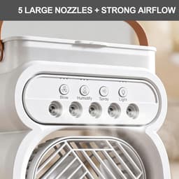 4-in-1 draagbare airconditioner, mini-airconditioner, 3 nevelstanden en 3 ventilatorsnelheden, kleine verdampingsluchtkoeler, USB mini-verdampingsluchtkoeler, geschikt voor slaapkamers, kantoren en op reis (wit). — thumbnail 2