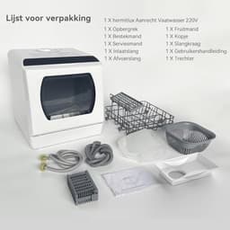 NIVA® Mini Vaatwasser - Afwasmachine - Vrijstaande Vaatwasser - Wit - 43cm x 43cm x 46cm — thumbnail 4