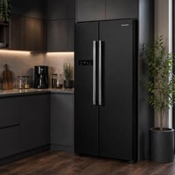Heinner HSBS-M548NFINVBKE++ American Side-by-Side Koelkast – 548 L – Total No Frost – Inverter Compressor – Touchbediening – Super Cooling – Super Freeze – Holiday-functie – Open-deur Alarm – Zwart – 5 Jaar Garantie — thumbnail 5