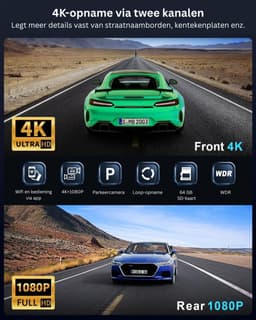 Zavio® Dashcam voor Auto - Auto Camera - Dashcam Voor en Achter Draadloos — thumbnail 3