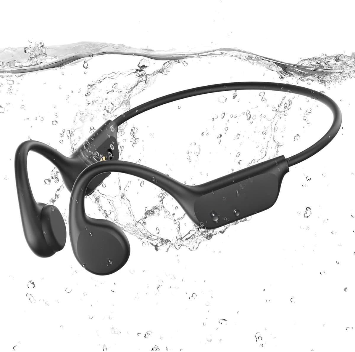 Namajunas - Bottransductie Open ear sporthoofdtelefoon - IPX8 Waterdicht Oortjes - 32 GB geheugen - Bone conduction headphone - Oordopjes draadloos - Sport Oordopjes - Zwart - voor sport, geschikt voor hardlopen, fietsen en zwemmen — afbeelding 1