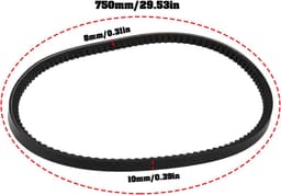 SnelShoppen - Serrated Aandrijfriem 941902 L750xB10xD8mm Geschikt voor Grasmaaier Transmissie - Tuin, Benzine, Duurzaam, Efficiënt — thumbnail 3