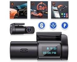 1080P WiFi-Dashcam Met 0,96 Inch Display En 170° Ultragroothoeklens - Nachtzicht WDR G-Sensor App-Bediening Loopopname 24-Uurs Parkeermodus - Zwart