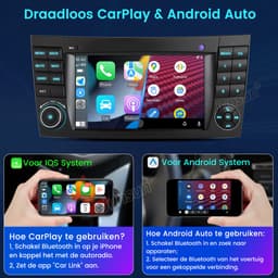 Cestovet Autoradio - Geschikt Voor Mercedes Benz CLS E-Class W211 W219 - 2GB+32GB, Draadloze CarPlay & Andriod Auto - GPS-navigatiesysteem Bluetooth Stuurwielbediening WiFi - 7-inch Touchscreen DSP RDS USB - Vezelverlengingskabel — thumbnail 4