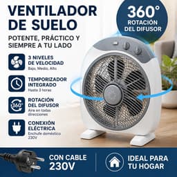 Wentinkmo donkergrijzw vloer - tafelventilator met 360 rotatie - Gelijkmatige luchtverdeling — thumbnail 4