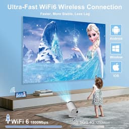 Beamer Full HD 1080P – 4K Ondersteuning – WiFi & Bluetooth – Automatische Keystone Correctie – Projector voor Thuisbioscoop — thumbnail 2