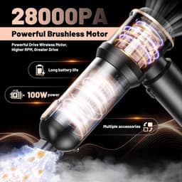 Draadloze Handstofzuiger 28000 Pa - 4-in-1 Auto Stofzuiger met Blaasfunctie - Borstelloze Motor - HEPA Filter - Voor Auto Huis en Dierenhaar — thumbnail 2