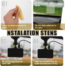 Dashcam stickers 8 stuks - transparante statische folie - krasbestendig - veilige installatie - ShopVlot — thumbnail 3