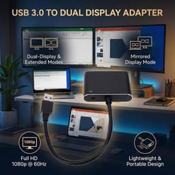 USB naar Dual HD VGA Adapter - USB Adapter 2 Schermen - Werk Efficiënter - Ondersteunt 2 Beeldschermen — thumbnail 5