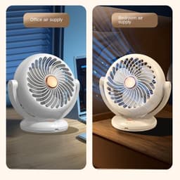 KZQ Kleine Oscillerende Tafelventilator Voor Slaapkamer - 23cm Stille Ventilator Met 3 Snelheden 4 Uur Timer En Herlaadbare Batterij - Voor Kantoor Studentenkamer En Thuis - Wit — thumbnail 5