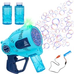 Springos Bellenblaasmachine - Bellenblaas Pistool - Bellenblazer - Bubble gun Volledig Elektrische Bubbel Gun met Reservoir - Blauw -Led Verlichting — thumbnail 1