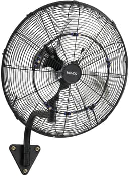 VEVOR 95W Industriële Wandventilator 56 cm, 7 m/s Oscillerende Wandventilator met Afstandsbediening, Vernevelingsfunctie & 18-uurs Timer, Commerciële Industriële Ventilator IP44 Waterdicht voor Werkplaats, Garage, Magazijn, Zwart — thumbnail 2