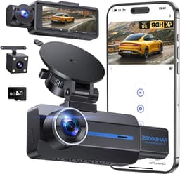 Dashcam Auto - 3 Kanaals Camera - Verkeersveiligheid Registreren - Super Nachtzicht 4K - 316 Inch Scherm - Zwart — thumbnail 1
