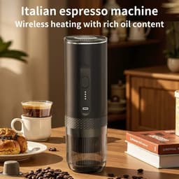 Loushops - Koffiezetapparaat - Koffiemachines - Draagbare koffiemachine - Elektrische koffiemachine - 2-in1 - Draadloos — thumbnail 4