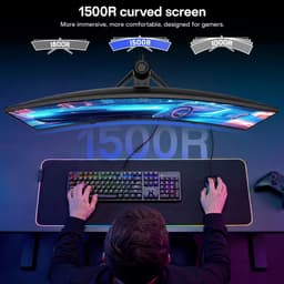 KOORUI G3441XC 34" Gebogen Gaming Monitor – WQHD 3440×1440 – 240Hz – VA – 1500R – HDR400 – 1ms MPRT – 4000:1 Contrast – HDMI 2.1 & DP 1.4 - Zwart — thumbnail 4