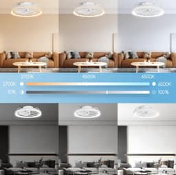 Led | Plafondventilator | LED Verlichting | Incl. Afstandbediening | 2700-6500K | Dimbaar | Ø48cm | Wit — thumbnail 5