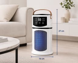 Mobiele Airco Zonder Afvoerslang - Luchtkoeler - Aircooler - Mobiel - Wit - 28 x 16cm — thumbnail 4