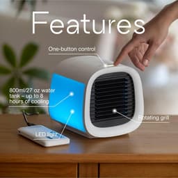 Draagbare luchtkoeler USB stil 3-in-1 luchtbevochtiger met waterreservoir 800 ml voor thuis en kantoor — thumbnail 5
