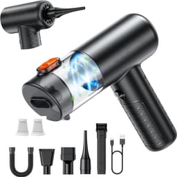KZQ 4-in-1 draadloze mini auto stofzuiger en luchtduster - Handheld voor auto huisdier thuis en kantoor - Inclusief 2 filters - Zwart — thumbnail 1