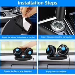 Solidchoice - Dubbelzijdige Auto Ventilator met 360 Graden Rotatie — thumbnail 3
