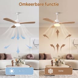 Plafondventilator met Licht 106 cm Houtlook – Stil DC Motor, LED 3 Kleuren & Afstandsbediening — thumbnail 3