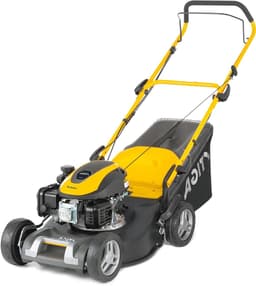Benzine Grasmaaier - Gazonmaaier Duwen - Gazon Onderhouden - Opvouwbaar Handvat - 46 cm Maaibreedte - Geel — thumbnail 1