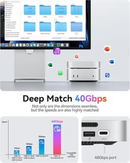 Externe SSD - Draagbare Opslag - Snelle Data Transfer - 40Gbps Snelheid - 512GB - Zilver — thumbnail 4
