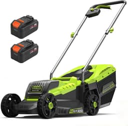 Elektrische grasmaaier - Snoerloze duwmaaier - Tuinonderhoud - Zelfrijdend met accu - 33 cm maaibreedte - Groen — thumbnail 1