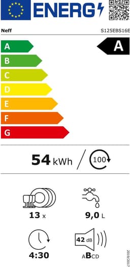 Neff S125EBS16E N50 Onderbouw Vaatwasser 60 cm — thumbnail 2