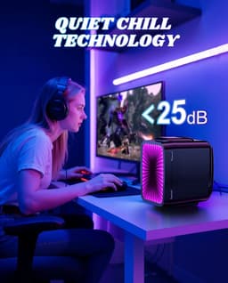 Geargalaxy Minikoelkast - Mini Fridge - Draagbare Koeler - Mini Koelbox - Kleine Koelkast - Mini Cooler - 4L - LED - Zwart — thumbnail 3