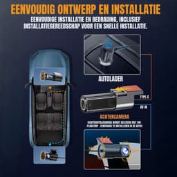 QORA® Dashcam voor Auto Voor en Achter - Dashcam - Zwart - 5cm x 11cm x 5cm — thumbnail 5