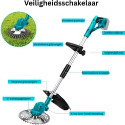 CRLYN® Grasmaaier Elektrisch - Grastrimmers met Accu - Blauw — thumbnail 2