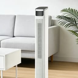 Torenventilator - Silent Design - 45W En 39dB - 109cm - Staande Ventilator met Afstandsbediening - Timer - 3 snelheidsstanden - Tower Fan - Wit — thumbnail 3